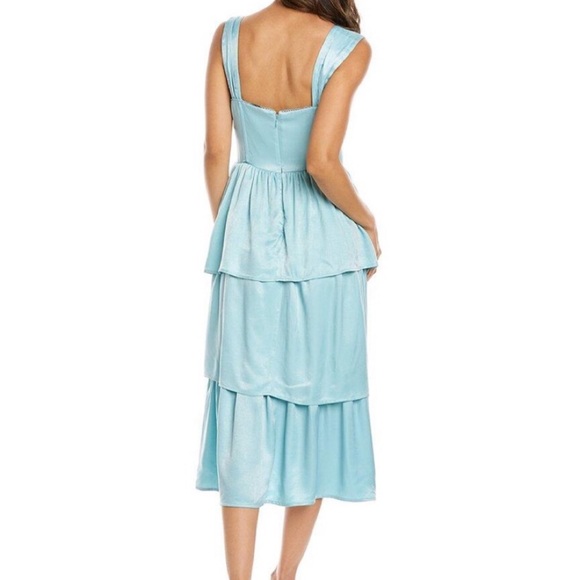 WeWoreWhat corset ruffle midi dress in blue - Picture 2 of 9